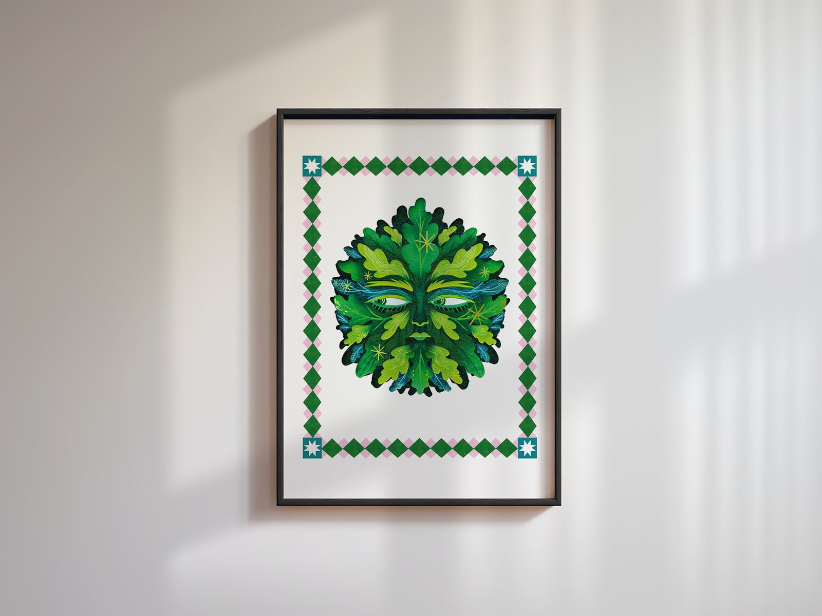Mockup poster frame close up, 3d render